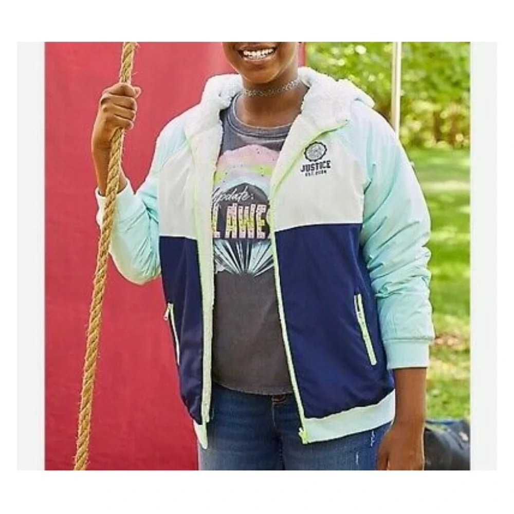 Justice reversible Sherpa jacket